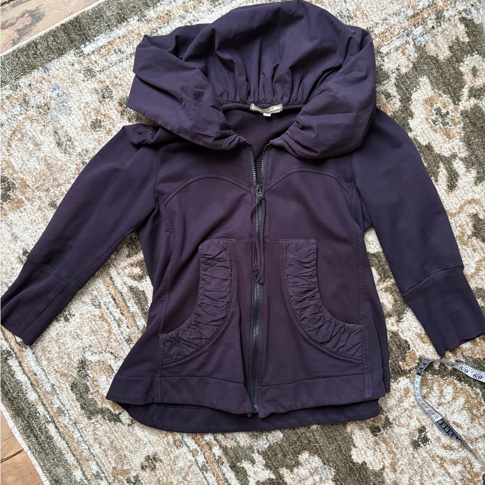Prairie Underground plum short cloak hoodie sweatshirt XS/S - Picture 4 of 15